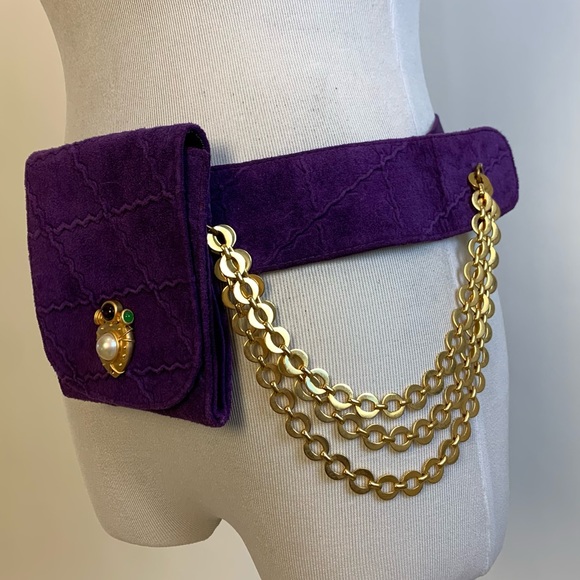 Vintage Suede Belt w/Gold Chains SOLD!!! - Picture 3 of 14